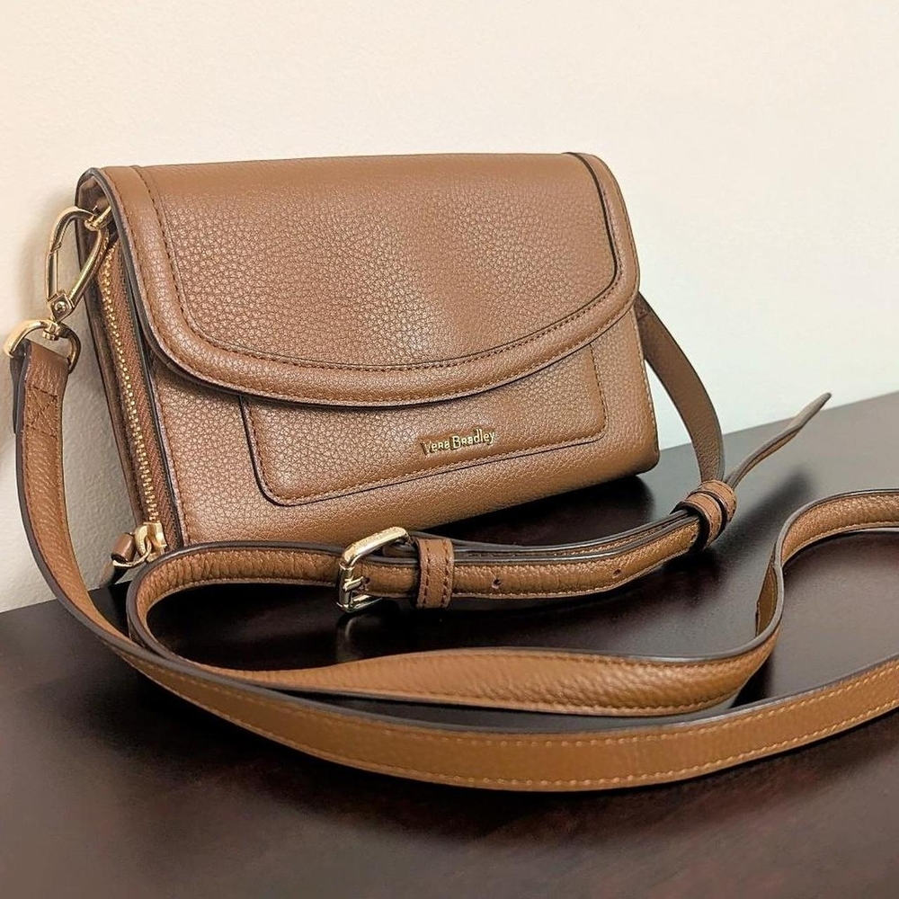 Vera Bradley Brown Leather Crossbody Bag